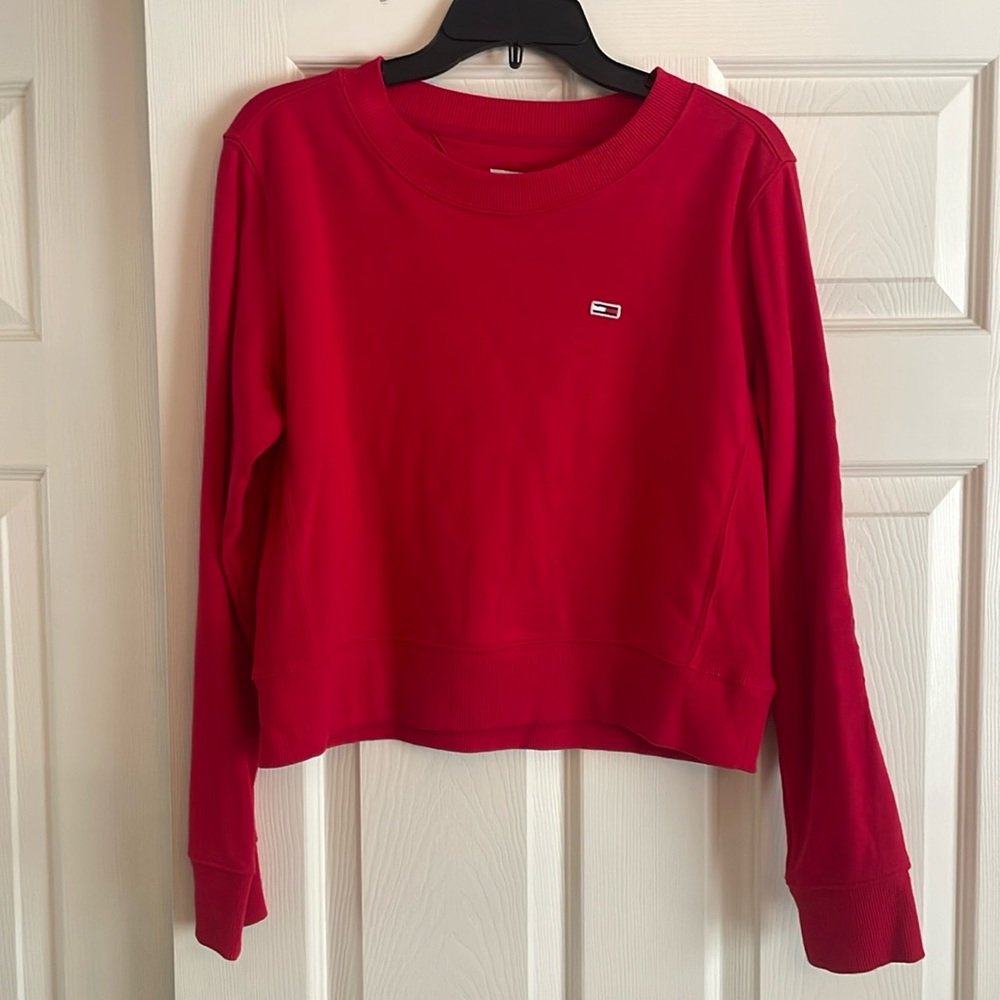 Women’s Tommy Hilfiger red crewneck, size medium